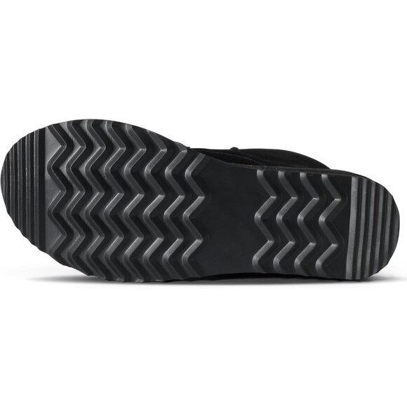 Women's Black aux Fur Ankle Lined Short Lace Up Snow Mini Booties Shoes - Picture 7 of 7